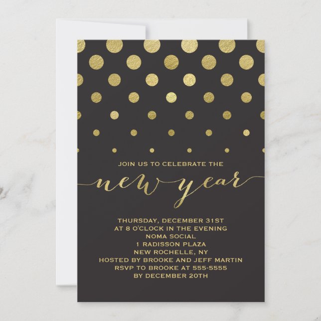 Sparkle New Year's Party Invitation (Front)