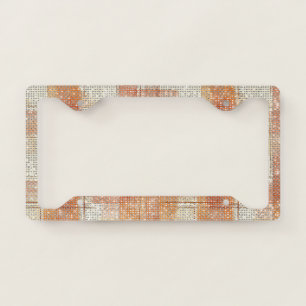 Sparkle Orange Spice White Stripes License Plate Frame