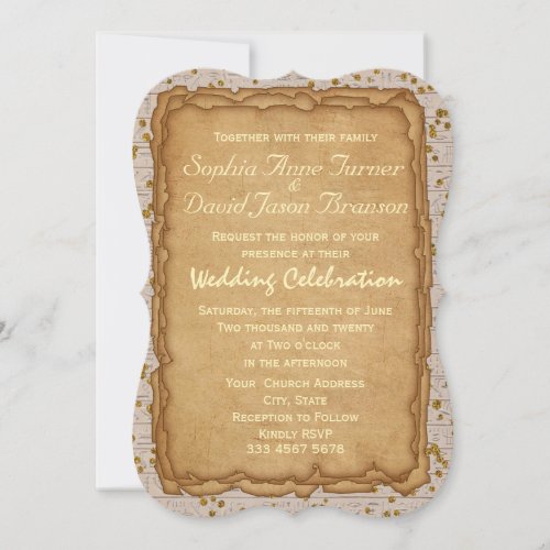 Sparkle Papyrus Ancient Wedding Invitation