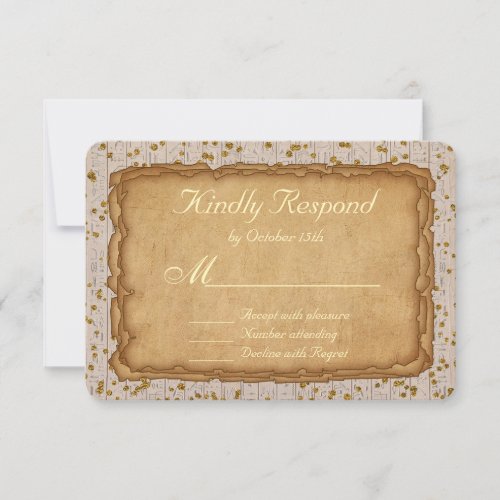 Sparkle Papyrus Ancient Wedding RSVP