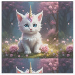&quot;Sparkle Paws: The Enchanting Unicorn Kitten&quot; Fabric