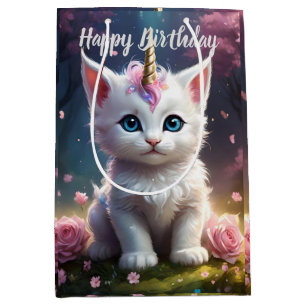 "Sparkle Paws: The Enchanting Unicorn Kitten" Medium Gift Bag