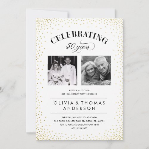 Sparkle Photo Wedding Anniversary Invitations