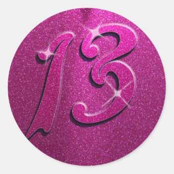 Sparkle Pink 13th Birthday Party Stickers by youreinvited at Zazzle