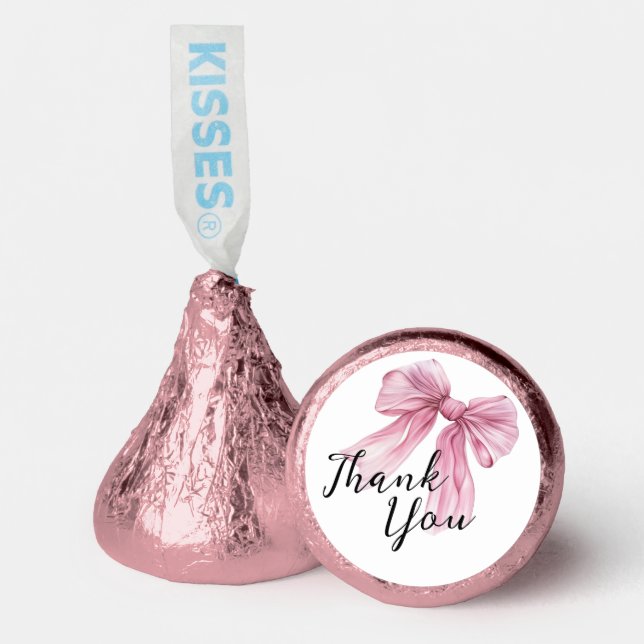 Sparkle Pink Coquette Bow 1st Hershey®'s Kisses® (Front)
