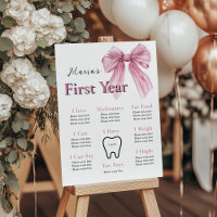 Sparkle Pink Coquette Bow 1st Milestone poster