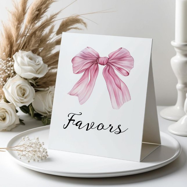 Sparkle Pink Coquette Bow 1st Table Tent (Creator Uploaded)