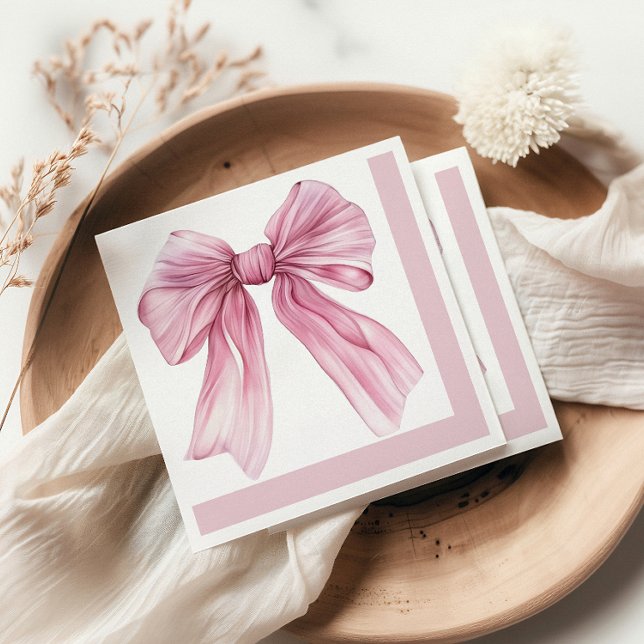 Sparkle Pink Coquette Bow  Napkins (Creator Uploaded)