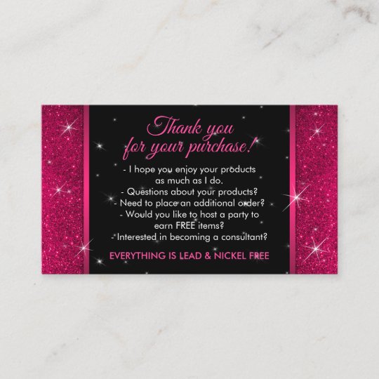 Sparkle Pink Crown Jewelry Accessories Thank You Business Card