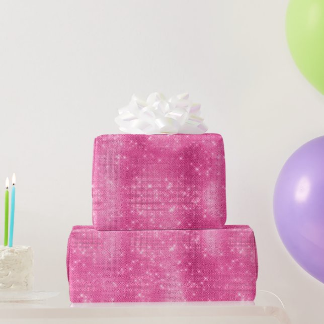 Sparkle Pink Glam Birthday Wrapping Paper (Party Gifts)