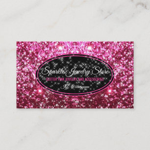 Sparkle Pink Glitz Glam Starlust Jewelry Business Card