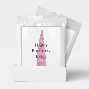 Sparkle Pink Gold Glam Unicorn White Birthday Hot Chocolate Drink Mix