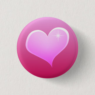 Sparkle Pink Heart Button