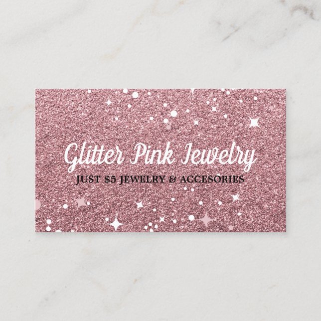 Sparkle Pink Jewelry Business Card (Front)