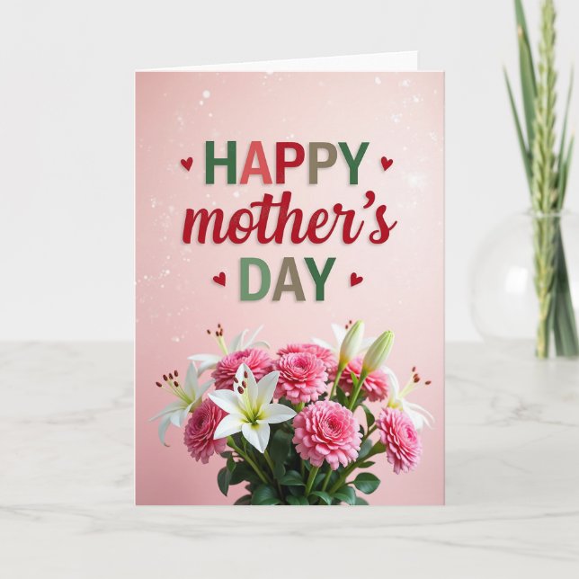 Sparkle Pink Mother Day Card (Front)