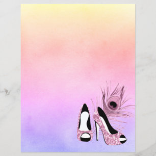 Sparkle Pink Pumps Fancy Scrapbook Paper