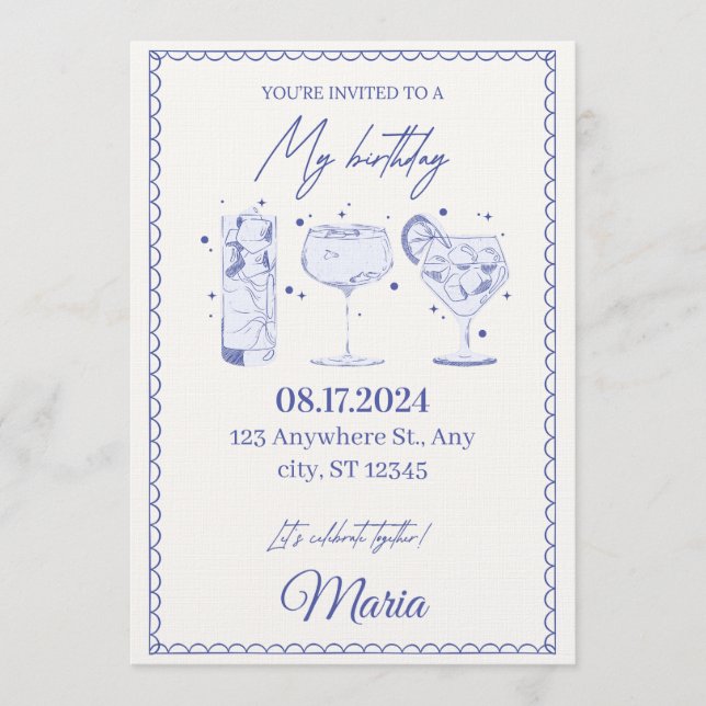 Sparkle & Pop! Editable Birthday Bash Invitation (Front)