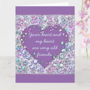 Sparkle precious gems heart quote card