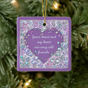 Sparkle precious gems heart quote ceramic ornament