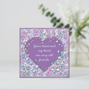 Sparkle precious gems heart quote holiday card