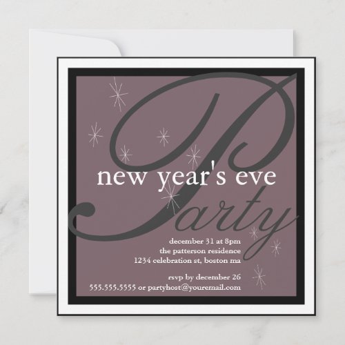 Sparkle Pretty New Years Eve Party Invitation