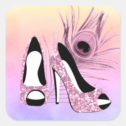 Sparkle Pumps Fancy Square Sticker