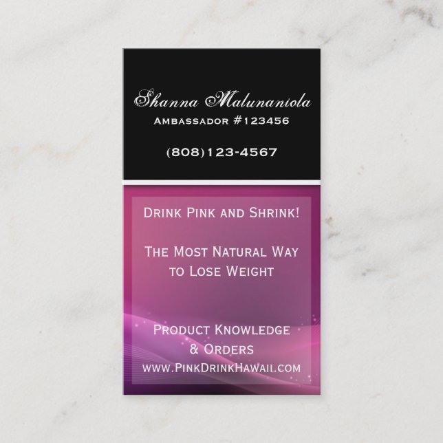 Sparkle Purple and Pink Business Card Template (Front)