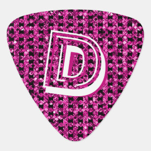 Sparkle Purple Glitter Monogrammed Custom Guitar Pick