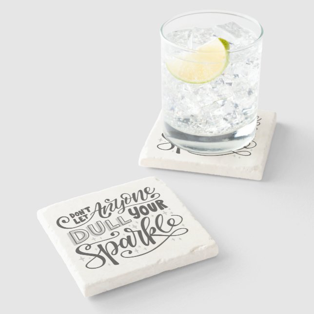 Sparkle Quote Coaster (Side)