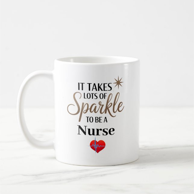 ✨ Sparkle Quote Gift for Nurse Coffee Mug (Left)