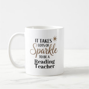 Sparkle Quote Gift for Reading Тeacher Coffee Mug