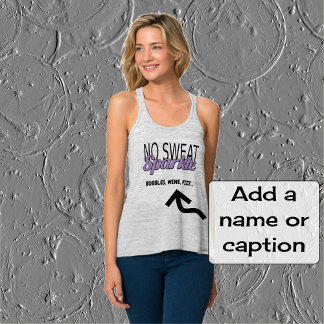 Sparkle quote glitter effect purple text tank top