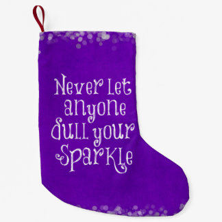 Sparkle Quote Purple Christmas Small Christmas Stocking