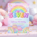 Sparkle Rainbow 7th Birthday Party Invitation<br><div class="desc">Sparkle Rainbow 7th Birthday Party
7th Birthday Invitation Girl, </div>