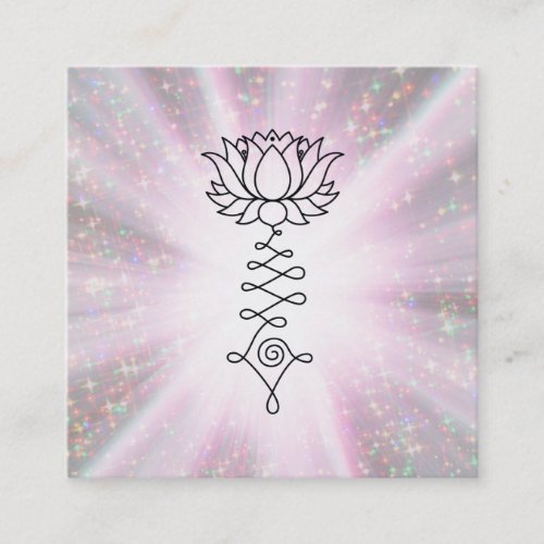  Sparkle Rays Healing Reiki Energy Lotus Square Business Card
