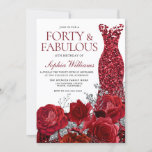 Sparkle Red Dress & Roses 40th Birthday Party Invitation<br><div class="desc">Sparkle Red Dress & Roses 40th Birthday Party Invitation

See matching collection in Niche and Nest Store

Many thanks</div>