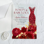Sparkle Red Dress Roses Gold Leaf 40th Birthday Acrylic Invitations<br><div class="desc">Sparkle Red Dress Roses Gold Leaf 40th Birthday Acrylic Invitations

See matching collection in Niche and Nest Store

Many thanks</div>