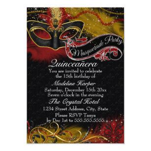 masquerade quinceañera invitations zazzle