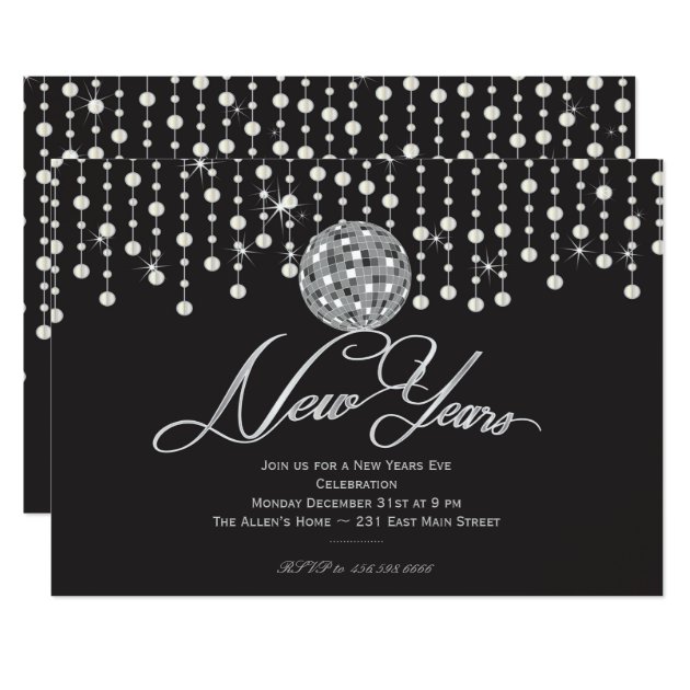 Sparkle Ring In The New Years EVE Invitation