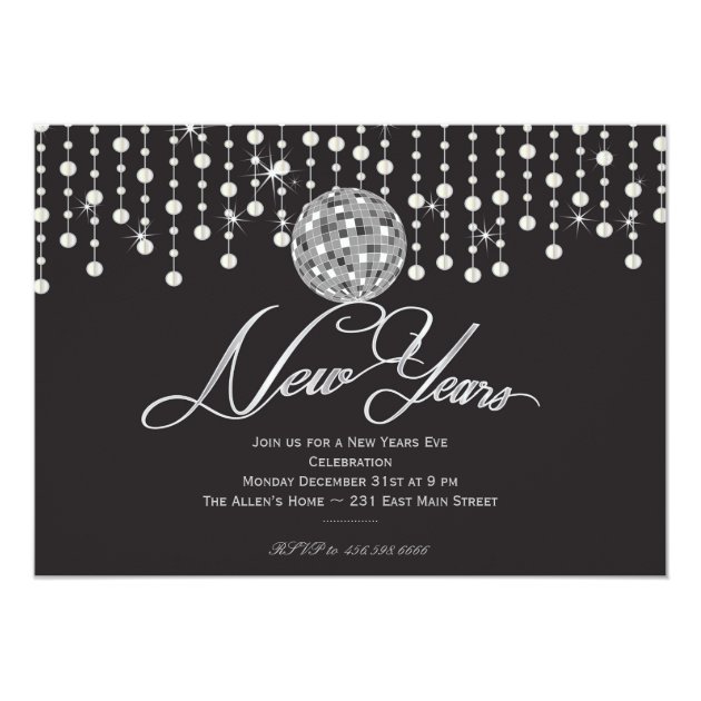 Sparkle Ring In The New Years EVE Invitation