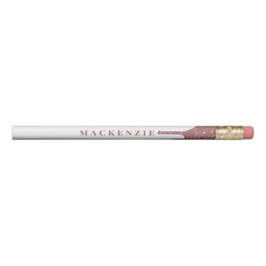 Sparkle Rose Gold Dripping Glitter Luxury Pencil (Front)