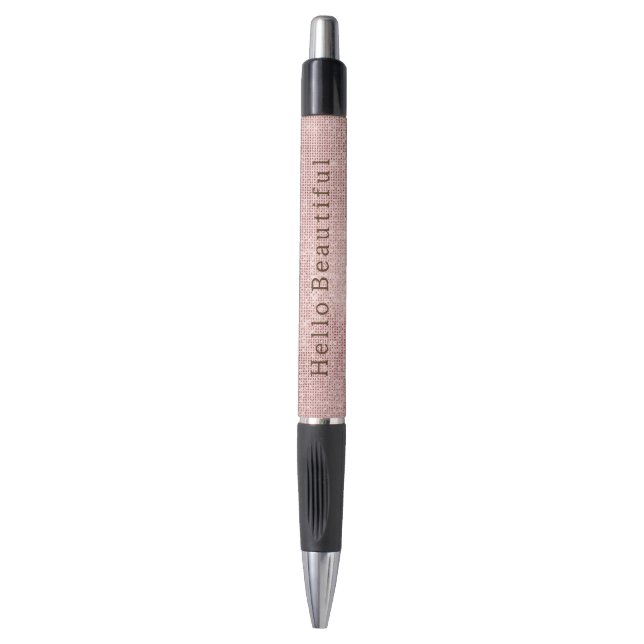 Sparkle Rose Gold Glam Brown Glitter  Pen (Front Vertical)