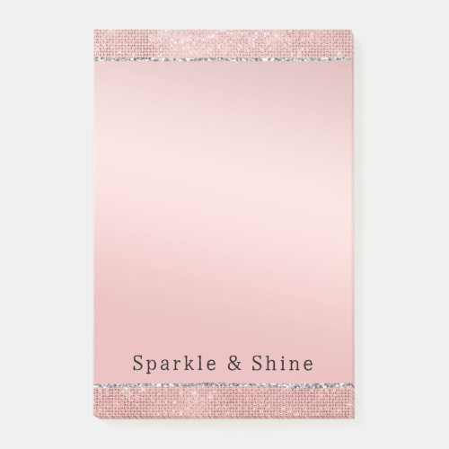 Sparkle Rose Gold Glam Brown Glitter  Post_it Notes