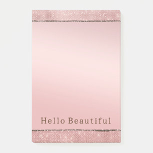 Sparkle Rose Gold Glam Brown Glitter Post-it Notes