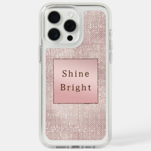 Sparkle Rose Gold Glam Brown Glitter iPhone 15 Pro Max Case