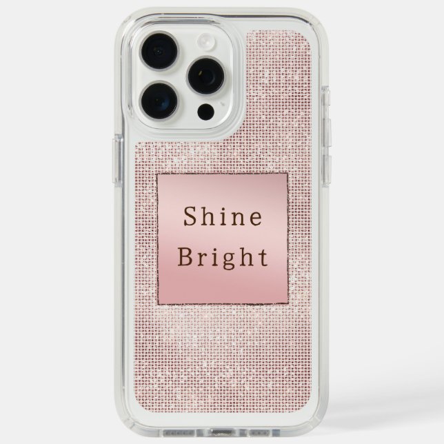 Sparkle Rose Gold Glam Brown Glitter  Speck iPhone Case (Front (White Titanium))