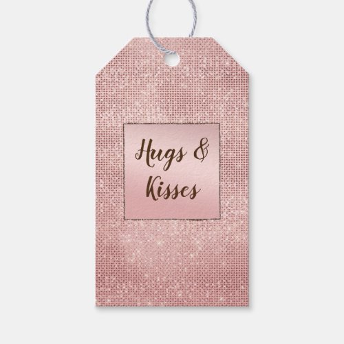 Sparkle Rose Gold Glam Brown Glitz Gift Tags