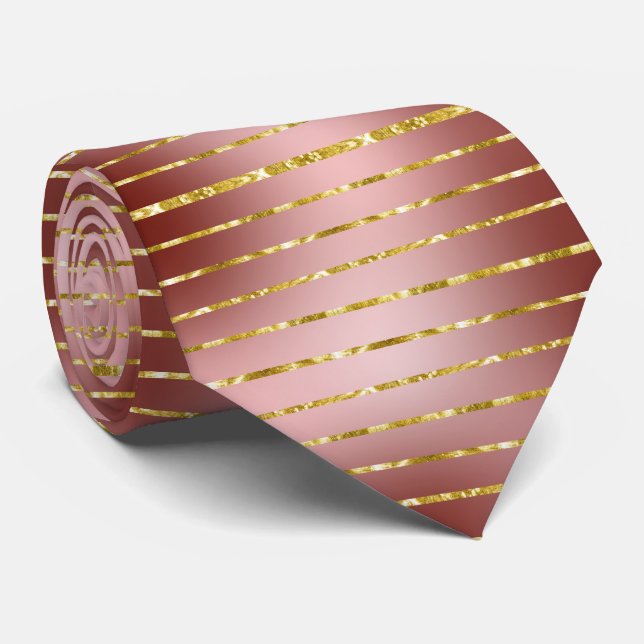 Sparkle Rose Gold Glitter Neck Tie (Rolled)