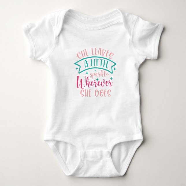 Sparkle Saying Girl Baby Baby Bodysuit (Front)