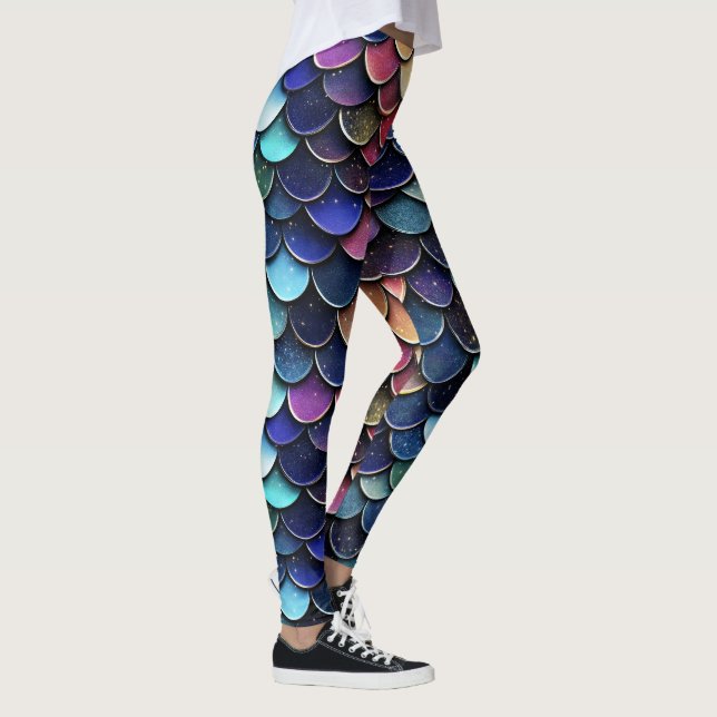 Sparkle Scale Color Pattern Leggings (Right)